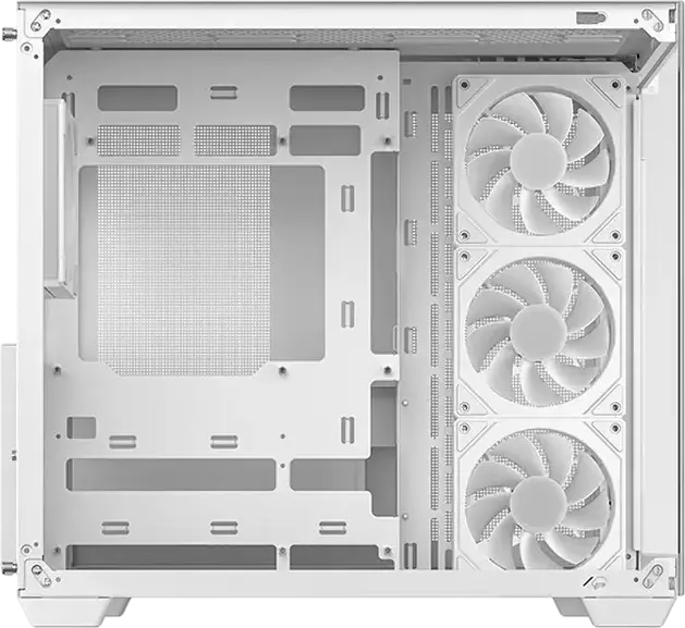 Deepcool CG530 4F ATX Mid Tower Case, White, Pillarless Fishtank Tempered Glass, 4 ARGB PWM Fans, Support for 360mm Radiator, ATX/M-ATX/ITX