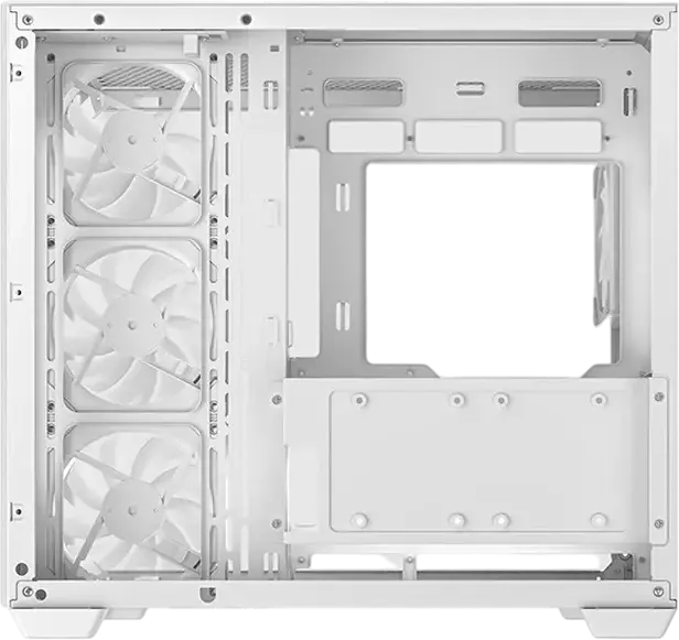 Deepcool CG530 4F ATX Mid Tower Case, White, Pillarless Fishtank Tempered Glass, 4 ARGB PWM Fans, Support for 360mm Radiator, ATX/M-ATX/ITX