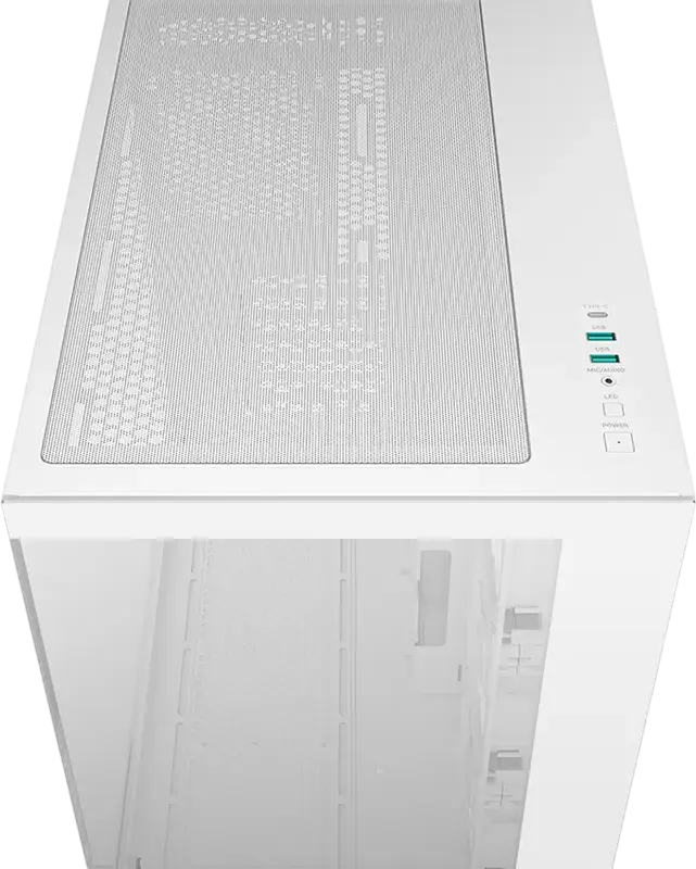 Deepcool CG530 4F ATX Mid Tower Case, White, Pillarless Fishtank Tempered Glass, 4 ARGB PWM Fans, Support for 360mm Radiator, ATX/M-ATX/ITX