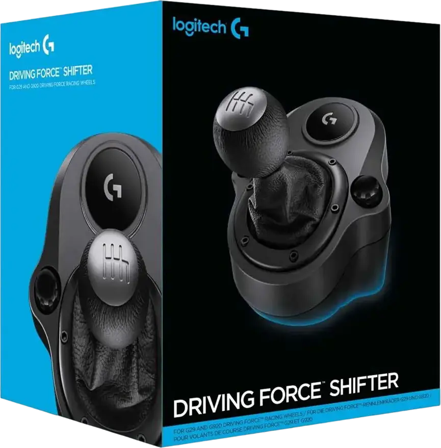 Schimbator de Viteze Logitech Driving Force Shifter 6 Trepte H-Pattern pentru Volane G29, G920, G923, Pomau Leather si Boot, Ax Shaft Otel, Negru