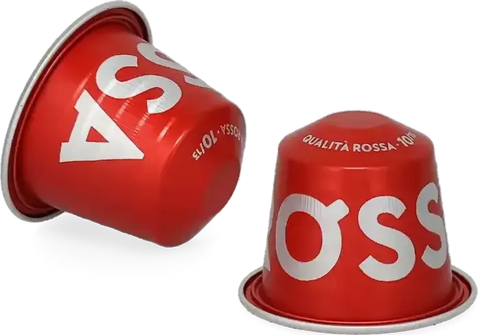 Capsule de Cafea Lavazza Qualita Rossa pentru Aparate Nespresso Original, Blend Arabica si Robusta Prăjire Medie, Intensitate 10/13, Aluminiu, Italia