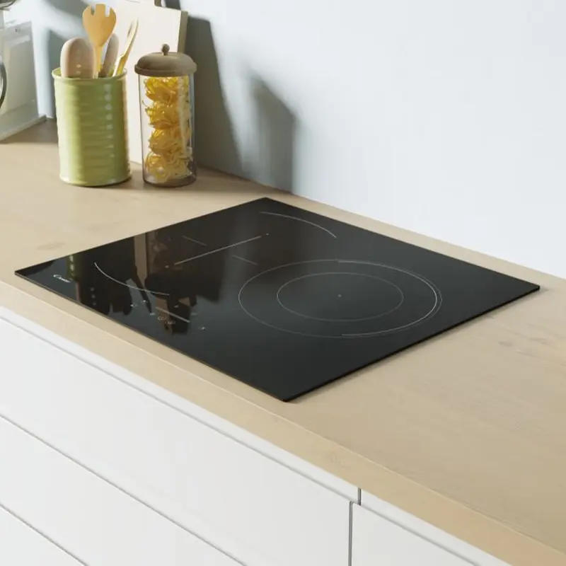 Candy C63TPSC/E14U Built-in Induction Hob, 3 Cooking Zones, Vitroceramic Black Glass, Touch Control with LED Display, Booster Function, Child Lock, 59 cm