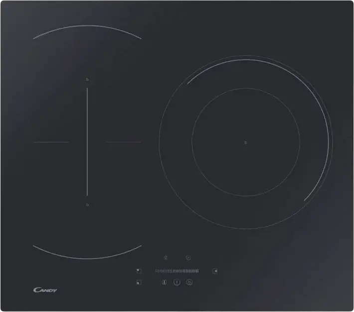Candy C63TPSC/E14U Built-in Induction Hob, 3 Cooking Zones, Vitroceramic Black Glass, Touch Control with LED Display, Booster Function, Child Lock, 59 cm