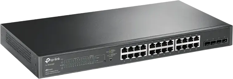 TP-Link JetStream TL-SG2428P Gigabit Smart Switch with 24-Port PoE+ (250W Budget), 4 SFP Slots, Omada SDN Integrated, L2 Management, Metal Housing