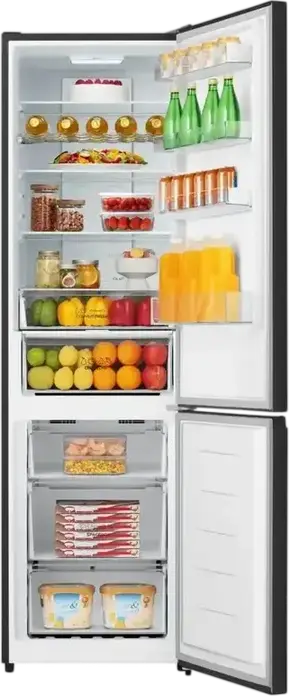 Frigider Congelator Gorenje NRK620EABK4 G600 Incorporabil cu Congelator Jos, AdvancedNoFrost, Volum Total 336L, Culoare: Negru, Display LED, 200.4x59.5x59 cm