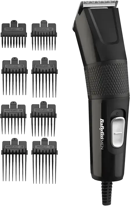 Tundeta de par BaByliss E756E Power, Alimentare la Priza, Lame din Otel Inoxidabil Autoascutite, Lungime Taiere 0.5-25mm, 8 Piene de Ghidare, Negru
