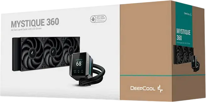 Deepcool MYSTIQUE 360 Liquid CPU Cooler AIO with 2.8 inch TFT LCD Screen, 3x120mm FDB Fans, ARGB, 5th Gen Pump, LGA1700/1851/AM5/AM4 Support