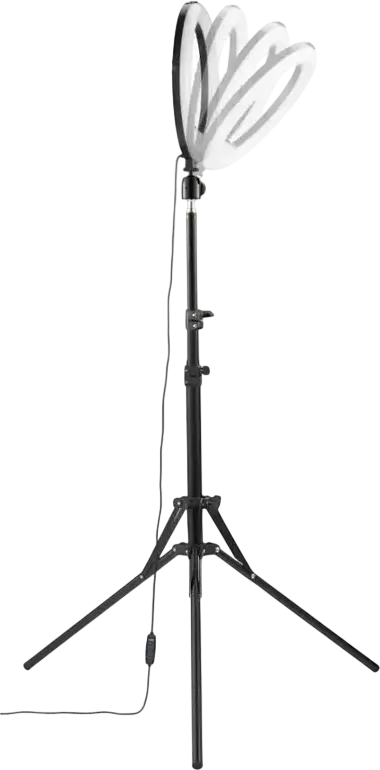 Hama SpotLight Steady 120 III LED Ring Light Set, 30 cm Diameter, 160 LEDs, 3 Color Temperatures, 215 cm Aluminum Tripod, Smartphone Holder, Black