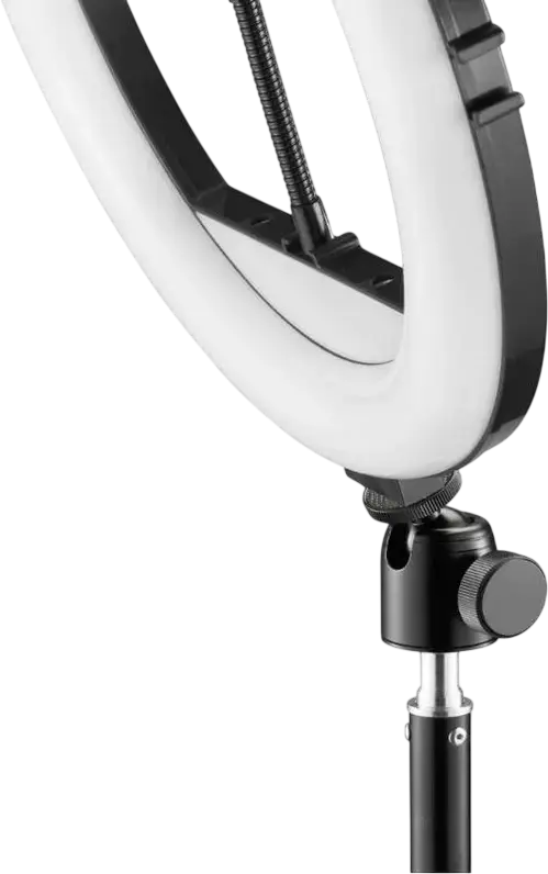 Hama SpotLight Steady 120 III LED Ring Light Set, 30 cm Diameter, 160 LEDs, 3 Color Temperatures, 215 cm Aluminum Tripod, Smartphone Holder, Black