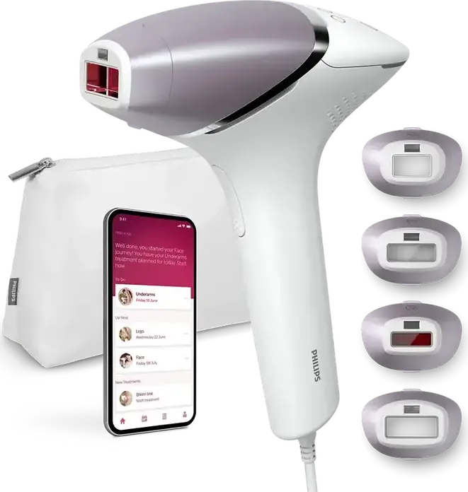 Philips Lumea Prestige BRI947/00 IPL Hair Removal System with SmartSkin Sensor and 4 Specialized Attachments for Face, Body, Underarms, and Bikini