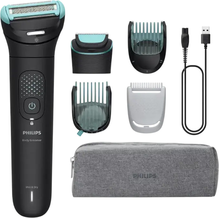 Philips BG7470/15 Series 7000 Body Groomer and Trimmer for Men, Triple Protect Shaving System, 2D Flex Head, Wet & Dry Waterproof, Li-Ion Battery