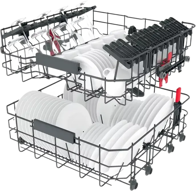 Whirlpool WIC 3C33 PFE Built-in Dishwasher, 14 Place Settings, 6th Sense Technology, NaturalDry Automatic Door Opening, PowerClean Jets, Silver