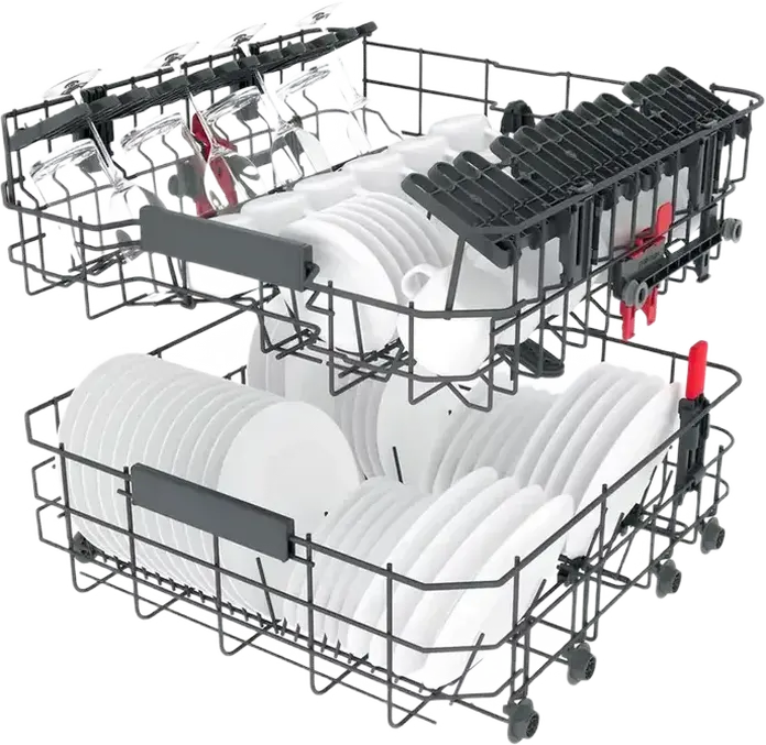 Whirlpool WIC 3C33 PFE Built-in Dishwasher, 14 Place Settings, 6th Sense Technology, NaturalDry Automatic Door Opening, PowerClean Jets, Silver