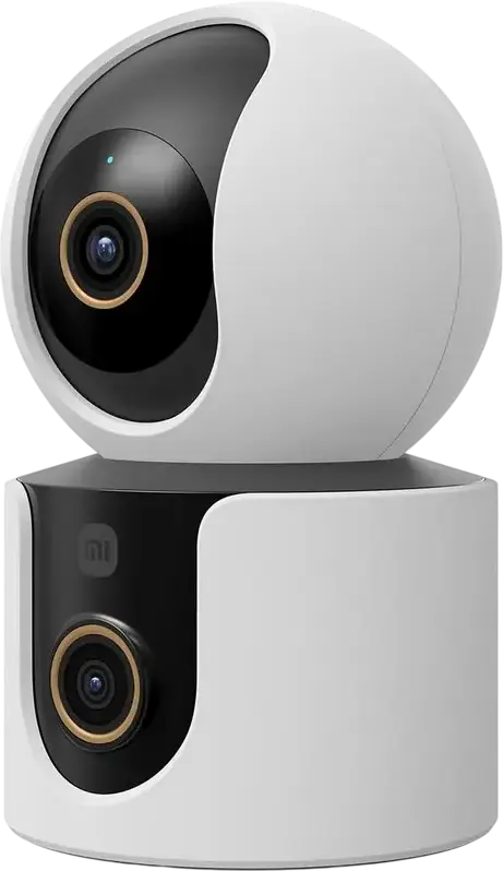 Xiaomi Smart Camera C500 Dual Indoor Security Camera, 2.5K 4MP Dual Lens Fixed & PTZ Telephoto, Wi-Fi 6, AI Human/Pet Tracking, Night Vision, White