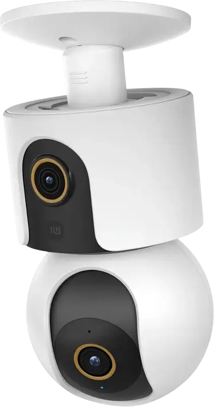 Xiaomi Smart Camera C500 Dual Indoor Security Camera, 2.5K 4MP Dual Lens Fixed & PTZ Telephoto, Wi-Fi 6, AI Human/Pet Tracking, Night Vision, White