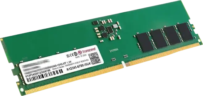 Transcend JetRam JM5600ALG-8G 8GB DDR5 5600 MT/s RAM Module, CL46 1.1V Unbuffered Long-DIMM UDIMM 288-pin with On-die ECC and PMIC