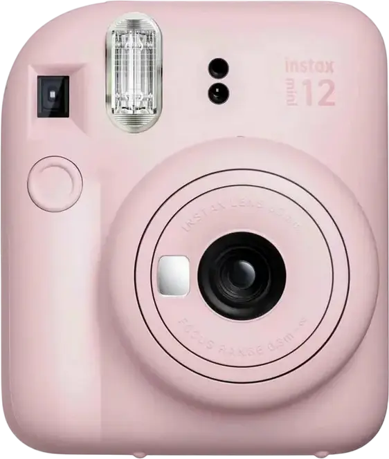 Fujifilm Instax Mini 12 Instant Camera, Automatic Exposure, Close-Up Mode, Built-in Flash, 62mm x 46mm Photo Size, Blossom Pink