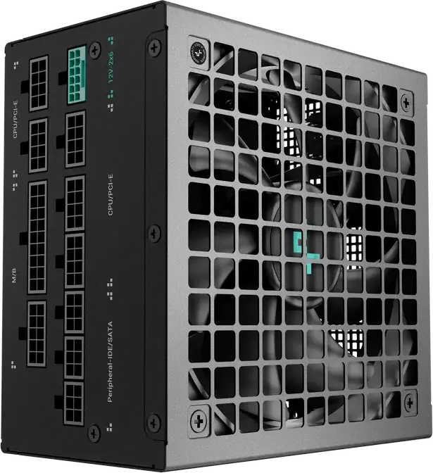 Блок питания Deepcool PN1000M 1000Вт, 80 Plus Gold, Полностью модульный, ATX 3.1, PCIe 5.1, Поддержка GPU 12V-2x6, FDB вентилятор, Японские конденсаторы, Черный