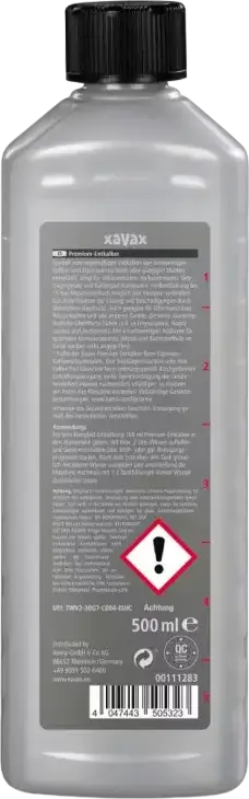 Detartrant Lichid Xavax Premium 111283 Barista 500ml pentru Aparate de Cafea, Fierbătoare si Masini de Spalat, Acid Amidosulfonic