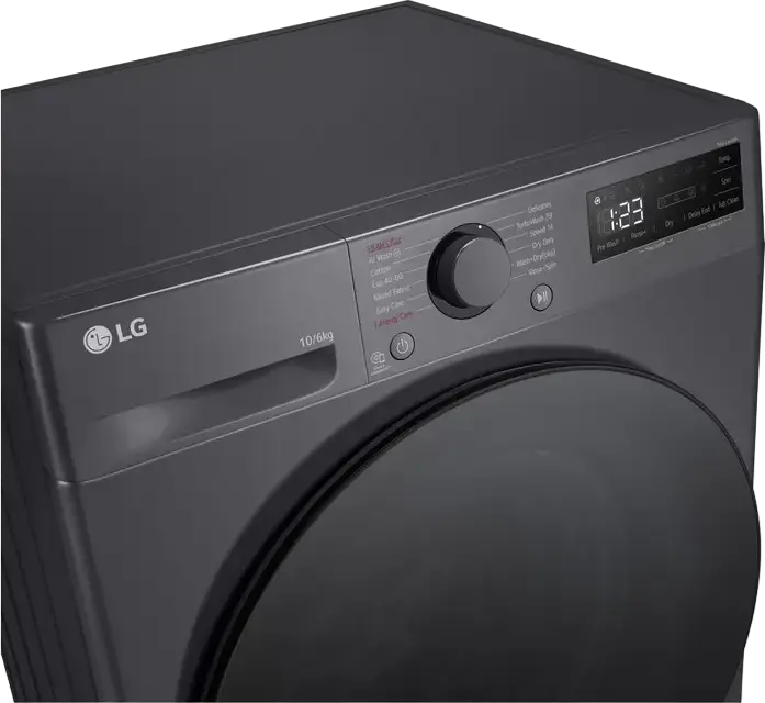 LG F4DR510S2M Washer Dryer 10kg Wash 6kg Dry, AI DD, Steam, TurboWash 360, Front Load Free-standing Washing Machine, 1400 rpm, Grey