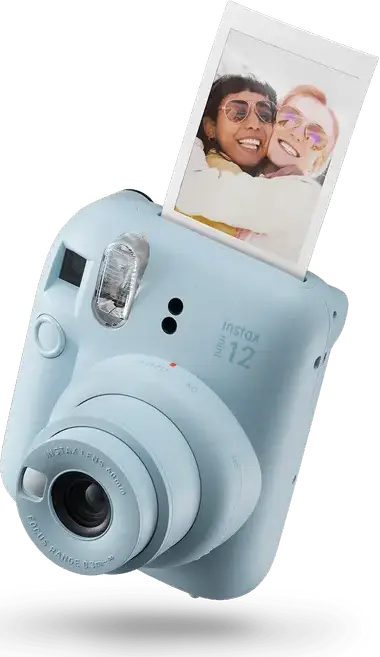 Fujifilm Instax Mini 12 Instant Camera, Automatic Exposure, Close-Up Mode, Built-in Flash, for instax mini Instant Film, Pastel Blue