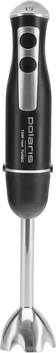 Polaris PHB 1385 Hand Blender 1350W, Stainless Steel Foot and Blade, 0.5L Bowl, Turbo Mode, with Chopper, Whisk and Measuring Beaker, Black