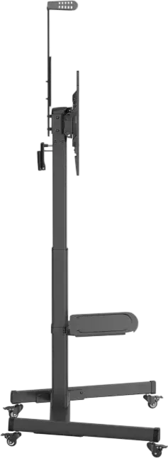 Тележка для ТВ из стали Reflecta 70PBVC-6040T с регулировкой высоты для экранов 37-70 дюймов, нагрузка 70 кг, VESA 600x400, наклон и поворот, 2 полки, черный