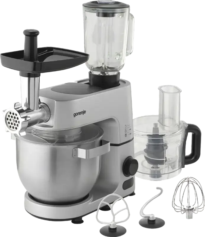 Gorenje MMC1500SCX Kitchen Machine, 1500W, 7L Stainless Steel Bowl, LED Display, Full Metal Gear, with Blender, Meat Grinder and Food Processor