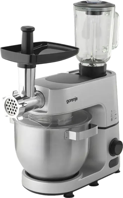 Gorenje MMC1500SCX Kitchen Machine, 1500W, 7L Stainless Steel Bowl, LED Display, Full Metal Gear, with Blender, Meat Grinder and Food Processor