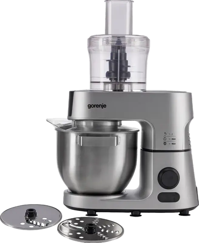 Gorenje MMC1500SCX Kitchen Machine, 1500W, 7L Stainless Steel Bowl, LED Display, Full Metal Gear, with Blender, Meat Grinder and Food Processor