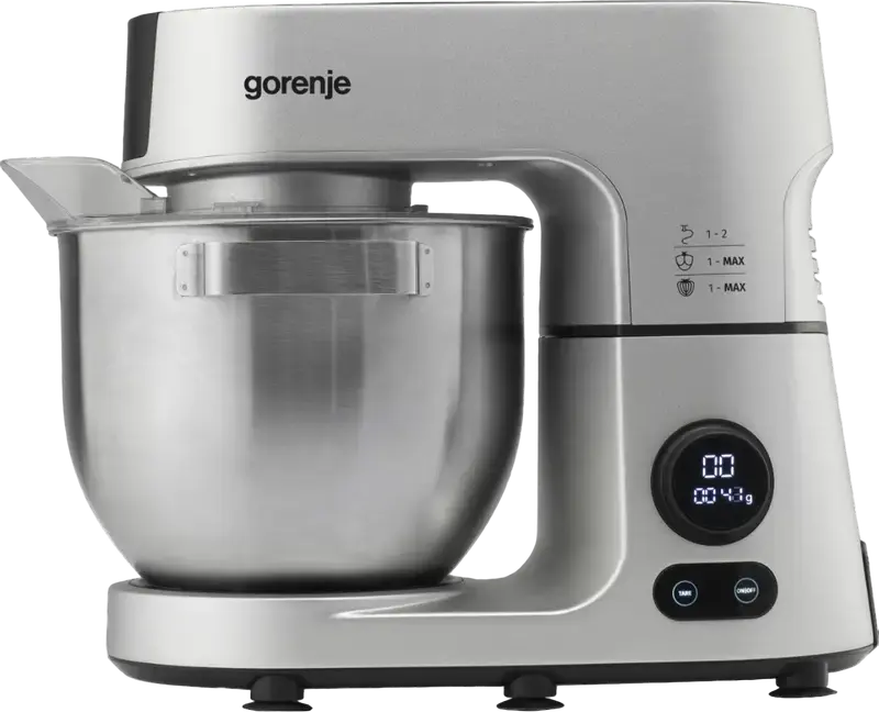 Gorenje MMC1500SCX Kitchen Machine, 1500W, 7L Stainless Steel Bowl, LED Display, Full Metal Gear, with Blender, Meat Grinder and Food Processor