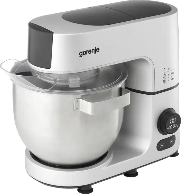 Gorenje MMC1500SCX Kitchen Machine, 1500W, 7L Stainless Steel Bowl, LED Display, Full Metal Gear, with Blender, Meat Grinder and Food Processor