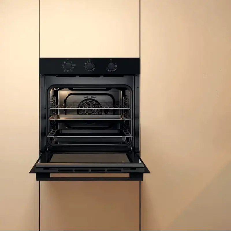 Cuptor Electric Incorporabil Whirlpool OMK38HU0B, Capacitate 71L, Clasa Energetica A, Functie Cook3, Curatare prin Hidroliza, Sticla Neagra