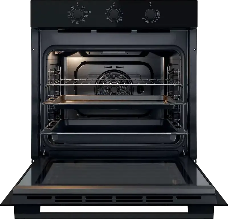 Cuptor Electric Incorporabil Whirlpool OMK38HU0B, Capacitate 71L, Clasa Energetica A, Functie Cook3, Curatare prin Hidroliza, Sticla Neagra