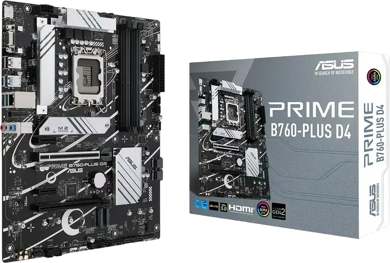 ASUS PRIME B760-PLUS ATX Motherboard LGA1700 Intel B760 DDR4 up to 192GB 7200MHz PCIe 5.0 3x M.2 PCIe 4.0 2.5Gb Ethernet USB 3.2 Gen 2x2 Type-C