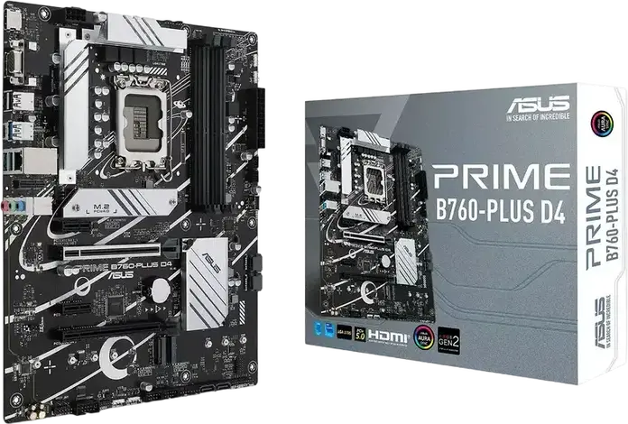 ASUS PRIME B760-PLUS ATX Motherboard LGA1700 Intel B760 DDR4 up to 192GB 7200MHz PCIe 5.0 3x M.2 PCIe 4.0 2.5Gb Ethernet USB 3.2 Gen 2x2 Type-C