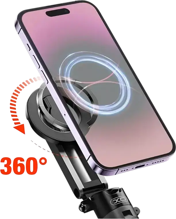 XO SS22 Mini Grip Quadripod Portable 4-in-1 Selfie Stick Tripod, Bluetooth 5.2, Magnetic MagSafe Mount, 360 Rotation, 115cm Max Length, Black