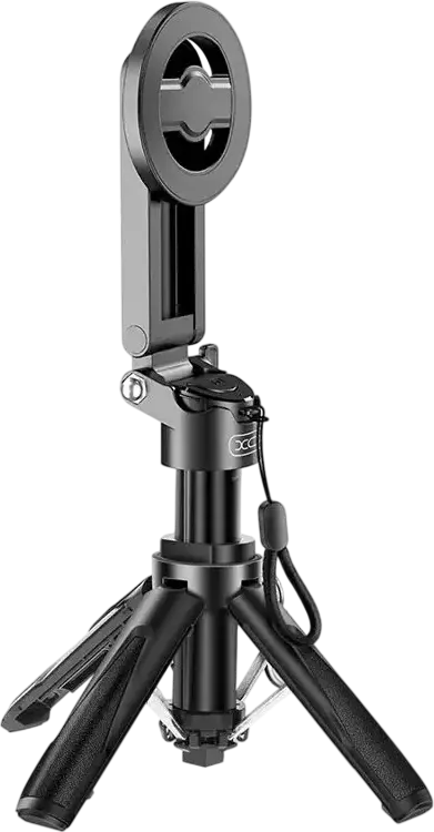 XO SS22 Mini Grip Quadripod Portable 4-in-1 Selfie Stick Tripod, Bluetooth 5.2, Magnetic MagSafe Mount, 360 Rotation, 115cm Max Length, Black