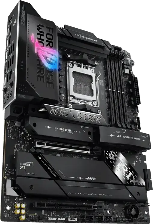 Материнская плата ASUS ROG STRIX X870E-E GAMING WIFI AM5 ATX AMD X870E DDR5 8400+ MT/s PCIe 5.0 WiFi 7 Bluetooth 5.4 USB4 Ethernet Realtek 5Gb