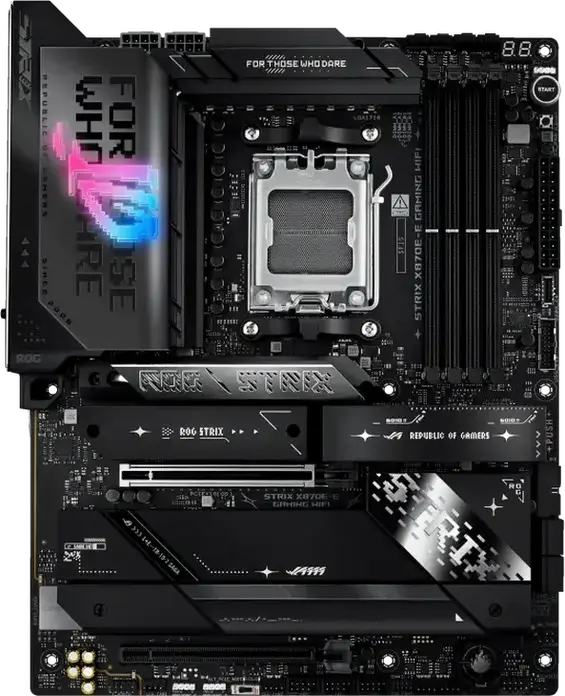 Материнская плата ASUS ROG STRIX X870E-E GAMING WIFI AM5 ATX AMD X870E DDR5 8400+ MT/s PCIe 5.0 WiFi 7 Bluetooth 5.4 USB4 Ethernet Realtek 5Gb