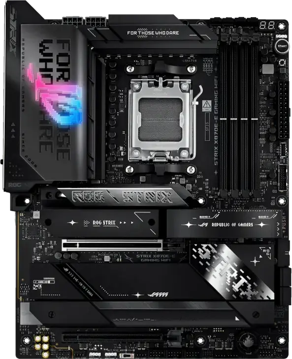 Материнская плата ASUS ROG STRIX X870E-E GAMING WIFI AM5 ATX AMD X870E DDR5 8400+ MT/s PCIe 5.0 WiFi 7 Bluetooth 5.4 USB4 Ethernet Realtek 5Gb