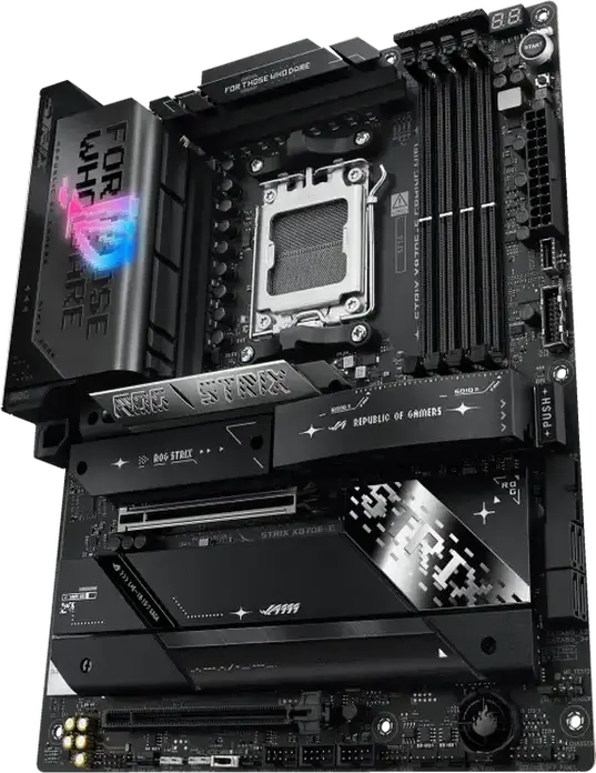 Материнская плата ASUS ROG STRIX X870E-E GAMING WIFI AM5 ATX AMD X870E DDR5 8400+ MT/s PCIe 5.0 WiFi 7 Bluetooth 5.4 USB4 Ethernet Realtek 5Gb