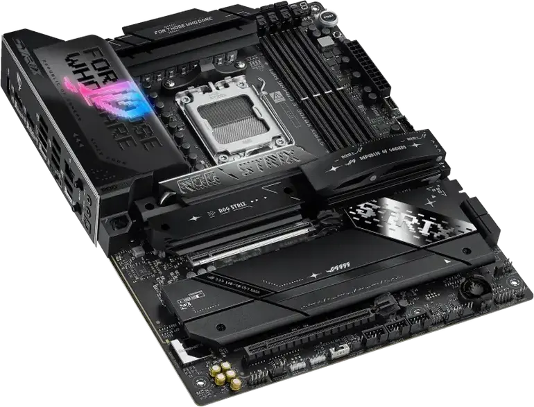 Материнская плата ASUS ROG STRIX X870E-E GAMING WIFI AM5 ATX AMD X870E DDR5 8400+ MT/s PCIe 5.0 WiFi 7 Bluetooth 5.4 USB4 Ethernet Realtek 5Gb