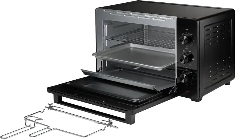 Cuptor Electric Hisense HOM45M, 45L, 2000W, Convecție, Grill, Defrost, Control Mecanic, Negru
