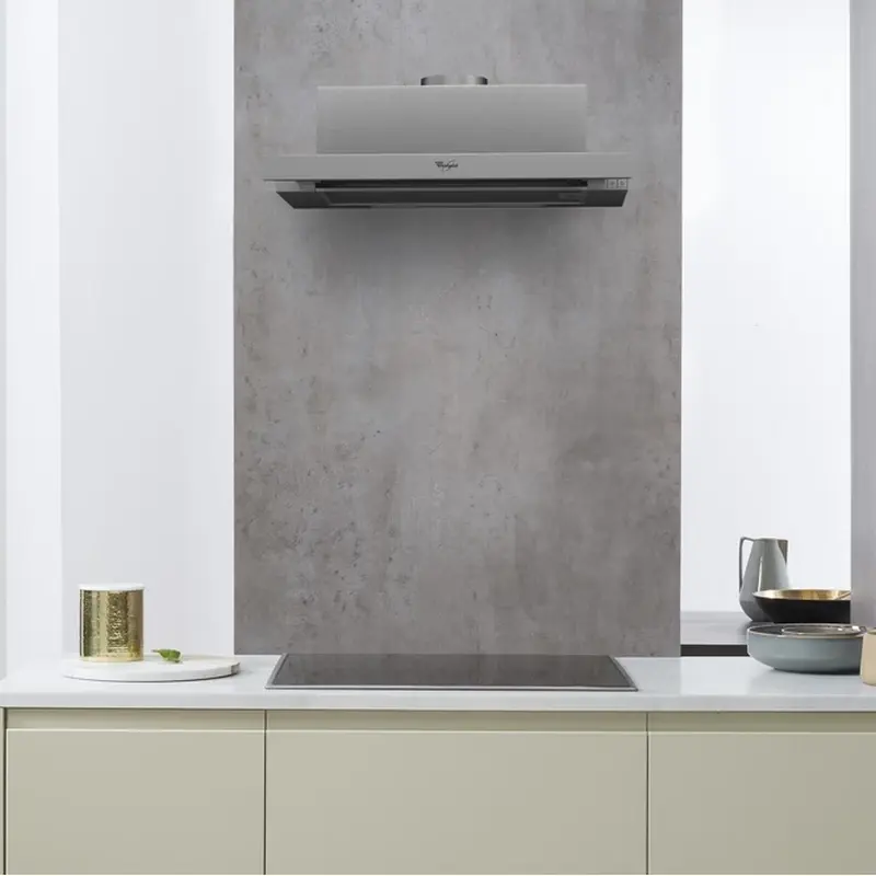 Whirlpool AKR 749/1 IX Telescopic Built-in Range Hood, Stainless Steel, 59.8 cm, 304 m3/h Extraction Power, 3 Speed Levels, Halogen Lighting