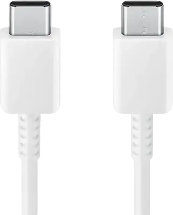 Cablu Samsung USB-C la USB-C EP-DX510JWEGEU, 5A 100W Power Delivery, Super Fast Charging 2.0, Sincronizare Date 480Mbps, Alb, 1.8m