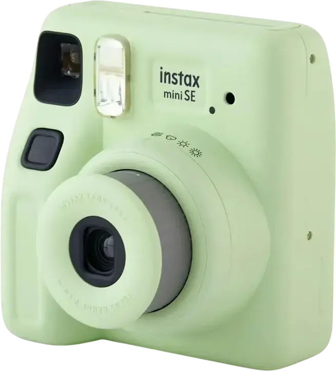 Fujifilm Instax Mini SE Instant Camera, Green, Manual Exposure Control, Constant Firing Flash, for instax mini instant color film, 255g