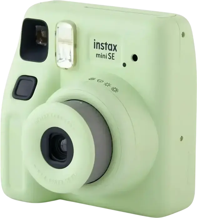 Fujifilm Instax Mini SE Instant Camera, Green, Manual Exposure Control, Constant Firing Flash, for instax mini instant color film, 255g