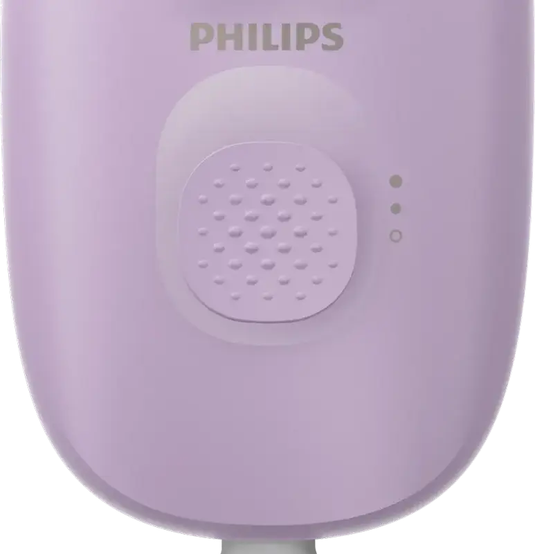 Epilator cu fir Philips BRE257/00 Series 4000, 20 Pense, Lumina LED, Capete de Rasit si Trimere, Capac de Masaj, Violet