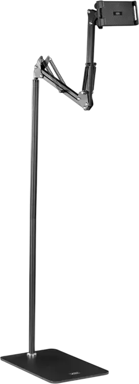 Suport de Podea XO C137 pentru Smartphone-uri si Tablete, Inaltime Reglabila 135cm, Otel Carbon cu Bracket Rotativ pentru Vlogging si Livestreaming